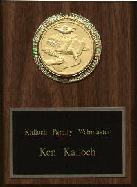 Kalloch Family Reunion Association Award of Appreciation