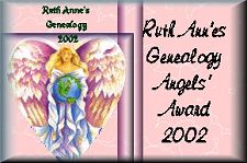 Ruth Anne's Genealogy Angel's Award