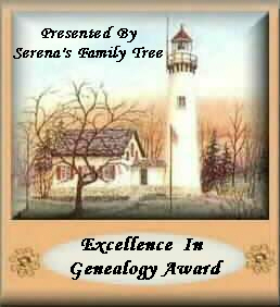 Serena's Family Tree Excellence in Genealogy Award