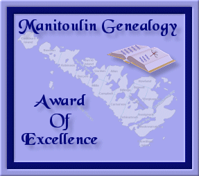 Manitoulin Genealogy Award of Excellence