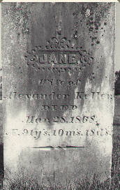 Jane Keller - gravestone